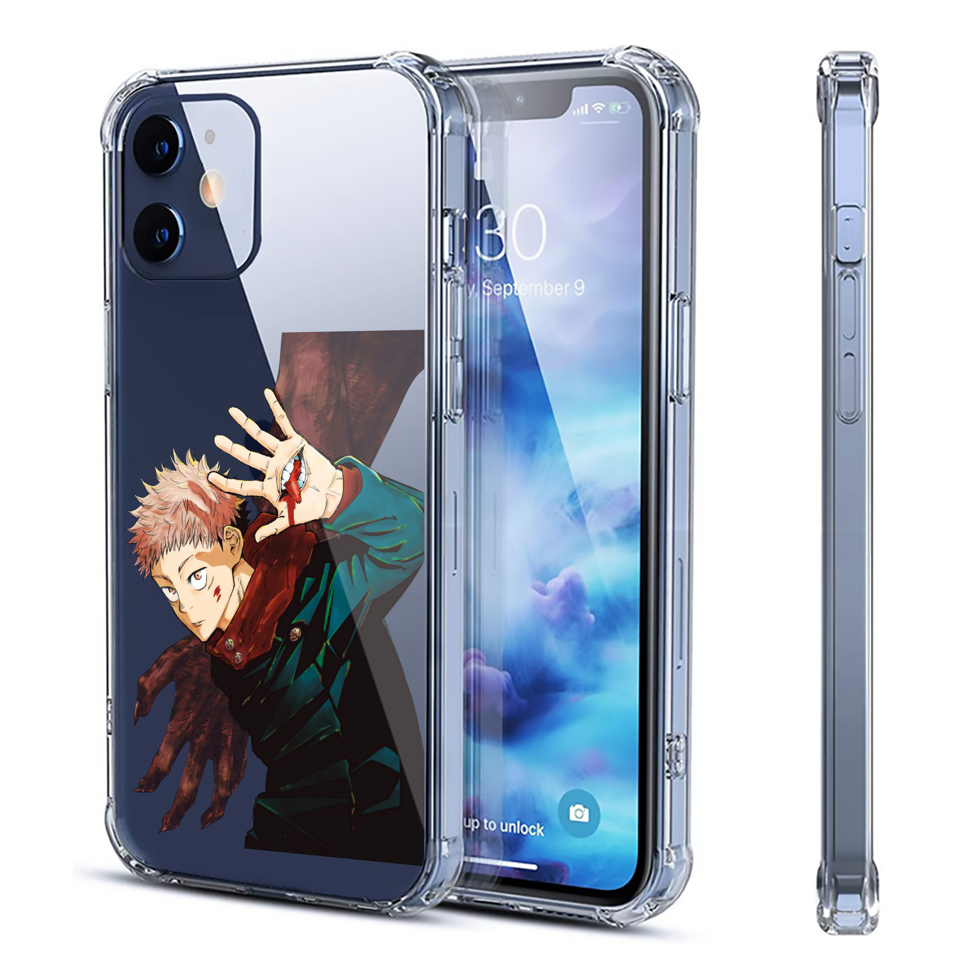 （画像用） 呪術廻戦 Jujutsu Kaisen 【iPhone 12シリーズ対応】透明スマホケース（クリアソフトケース）
